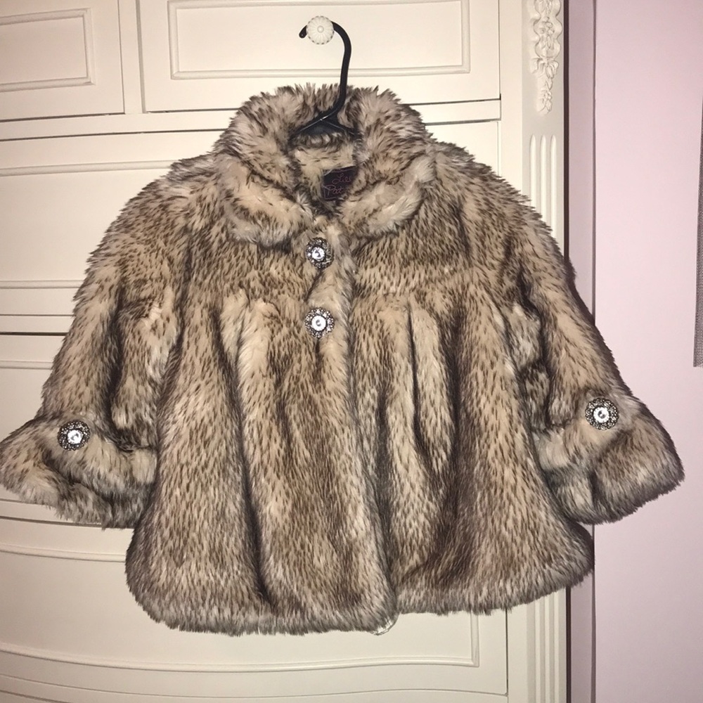 Crystal Fox Faux Fur Coat - Toddler & Girls